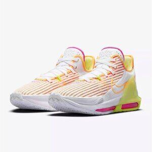 Nike LeBron James Witness VI 6 White Lemon Twist Orange CZ4052-101 Men's Size 14